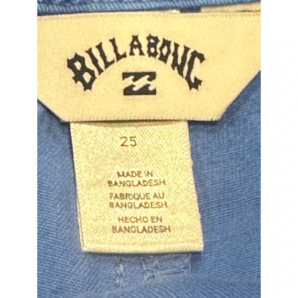 Billabong Women Blue High Waisted Cotton Blend Shorts Size 25 JEH01-1224-0370